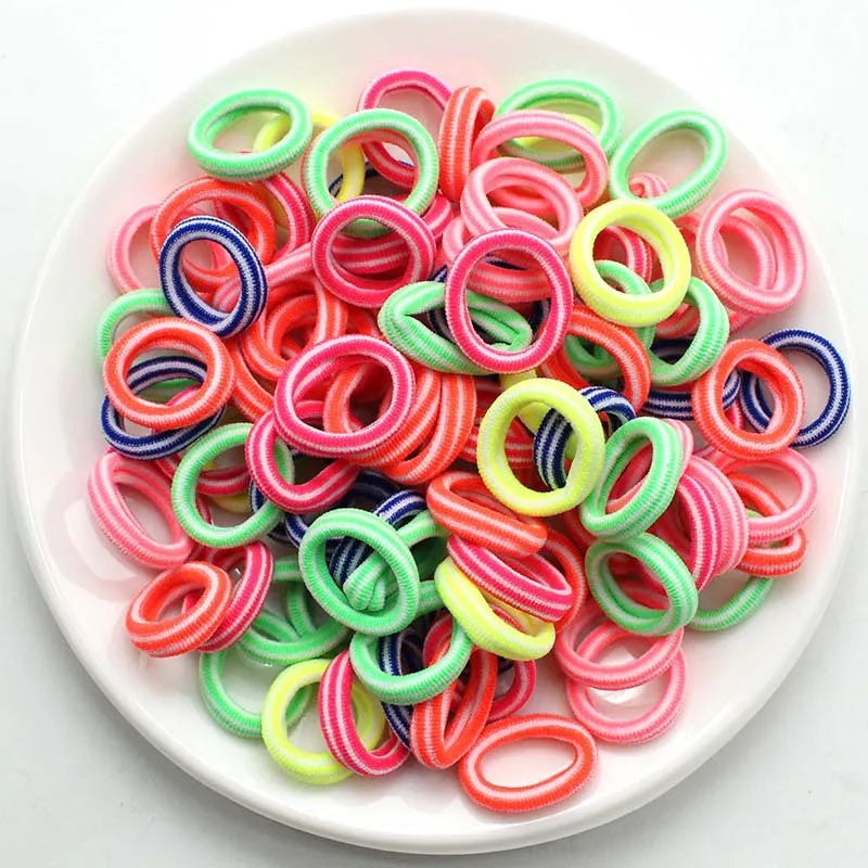 100Pcs 2.5CM Elastic Hair Rope Girl Hair Accessories Hair Band Rubber Band Small Gifts Children Gift Head Rope Wholesale