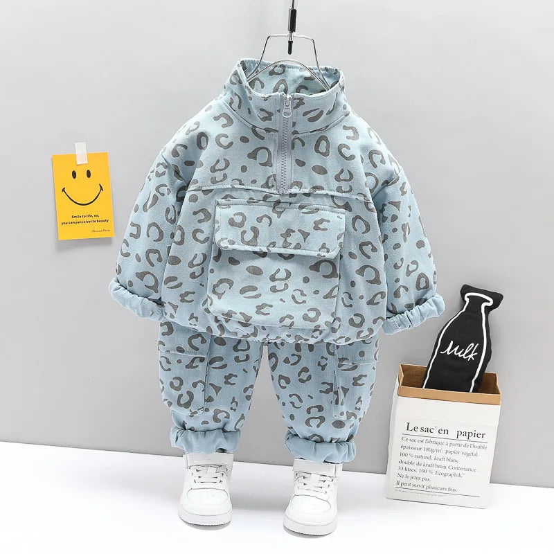 New Spring Autumn Children Fashion Clothes Baby Boys Girls Jacket Pants 2Pcs/sets Kids Toddler Clothing Infant Cotton Tracksuit