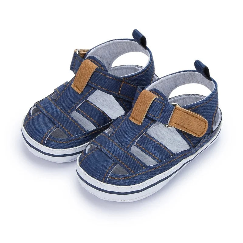 New Baby Boy Girl Shoes Sandals Summer Canvas Anti-Slip Rubber Sole Non-slip Toddler Newborn First Walker Crib Shoes 10-colors