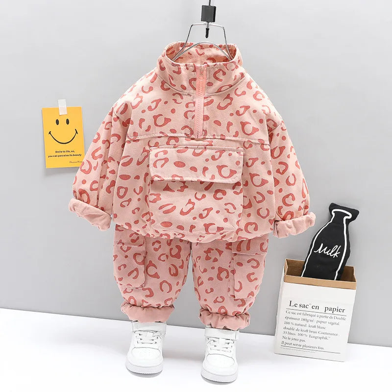 New Spring Autumn Children Fashion Clothes Baby Boys Girls Jacket Pants 2Pcs/sets Kids Toddler Clothing Infant Cotton Tracksuit
